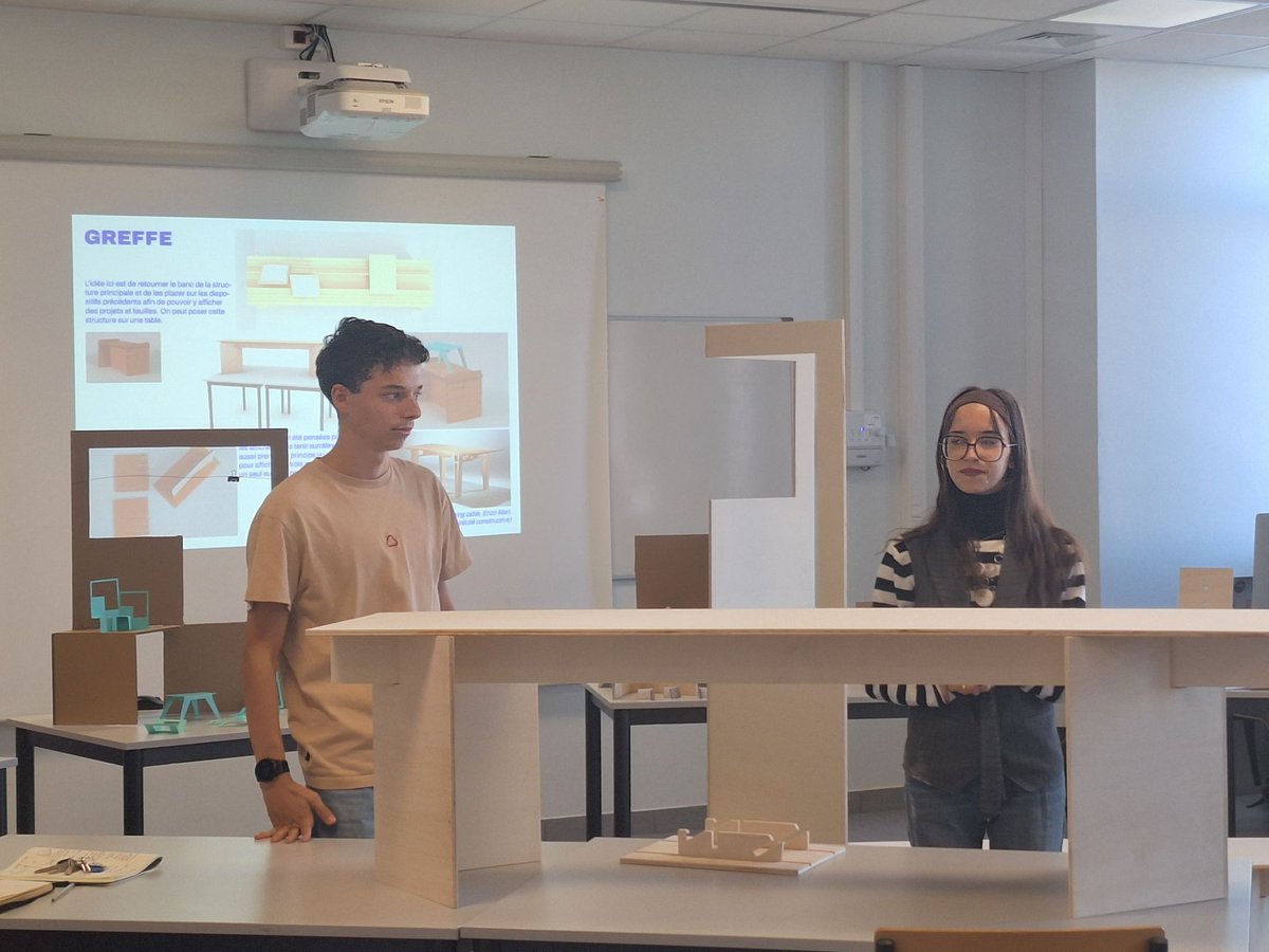 ✨ Restitution du projet d’intégration ✨
CAP Ébéniste &amp; DNMADe = une belle alliance entre design &amp; savoir-faire artisanal ! 🌿🔨
Un prototype scénographique imaginé pour valoriser les créations de nos élèves &amp; étudiant·es 🎉