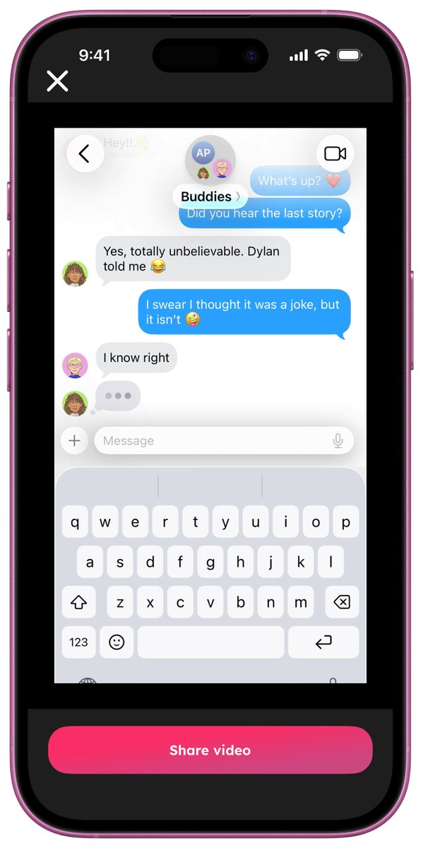 TextingStory iPhone and Android app tweet media