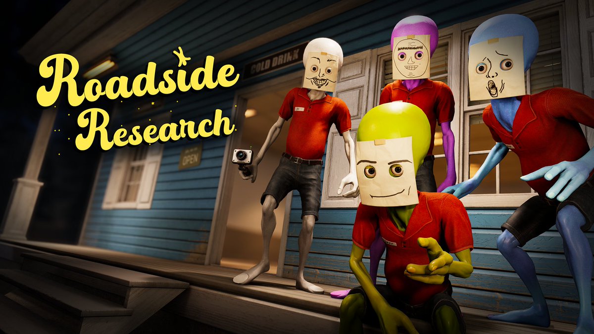 Roadside Research - our goofy game about aliens running a gas station has a LIVE demo!! 👽

1-4 player co-op
Shop management and gas station management
Alien research
Avoid government agents who are hunting for aliens
Choose how many toes you have on each foot
