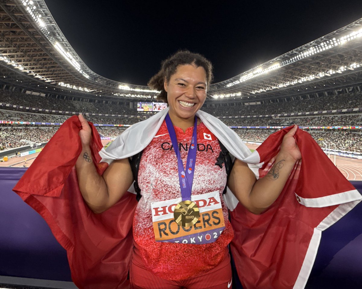 Devin_Heroux's tweet image. Canada now has two gold medals at the world athletics championships.

And they both come from athletes who call Richmond, BC their hometown.

Evan Dunfee and Camryn Rogers are world champions in Tokyo.