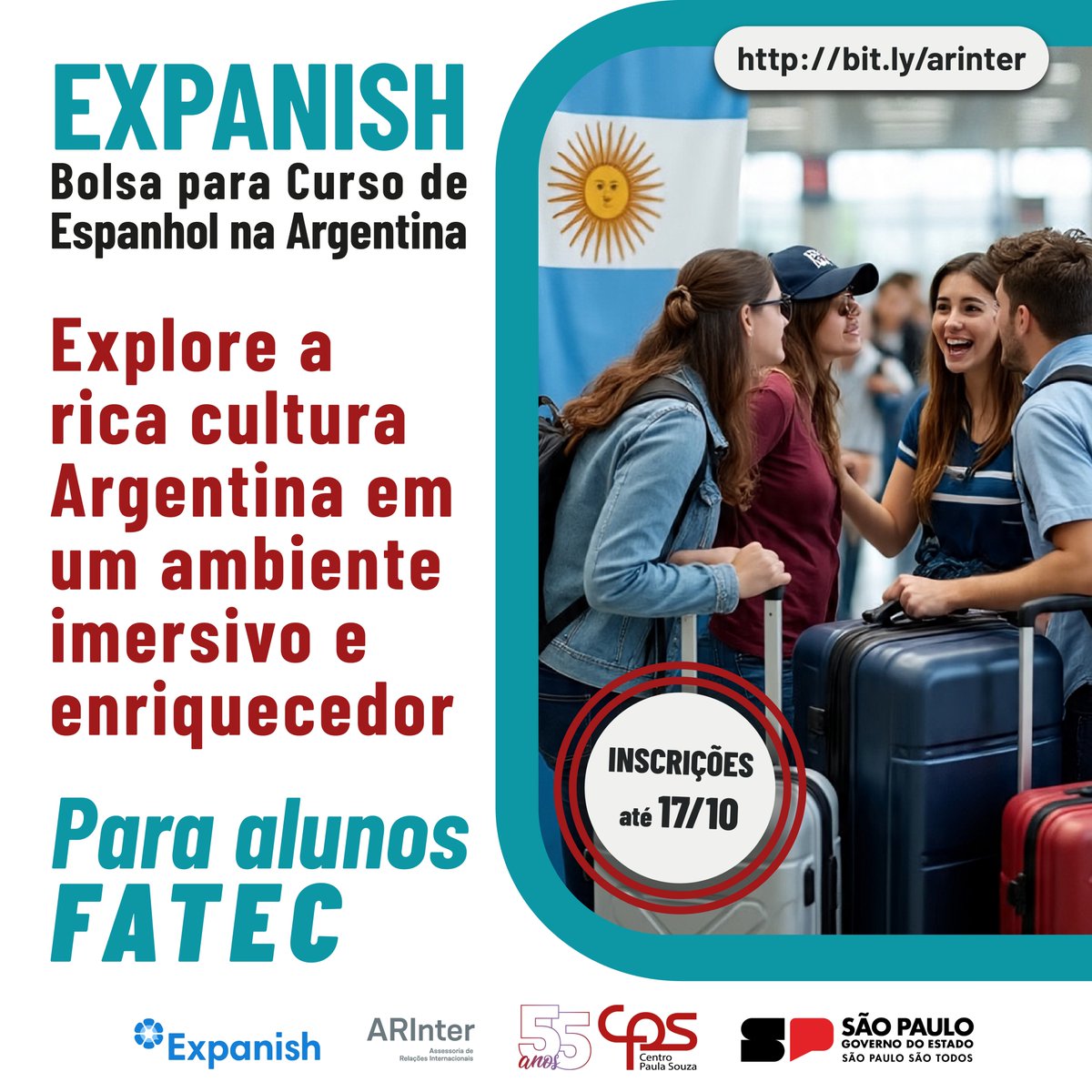arintercps's tweet image. Viva Buenos Aires e aprimore seu espanhol!

Inscrições abertas até 17/10

👉 Consulte a lista completa de requisitos no edital.

🔗 Inscreva-se agora na página de Editais Abertos da ARInter:
👉 arinter.cps.sp.gov.br/editais-abertos

@arintercps #arintercps