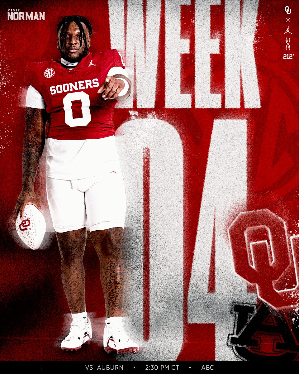 Week 04 vs. Auburn

📍 Norman
🕝 2:30 PM CT
📺 ABC
