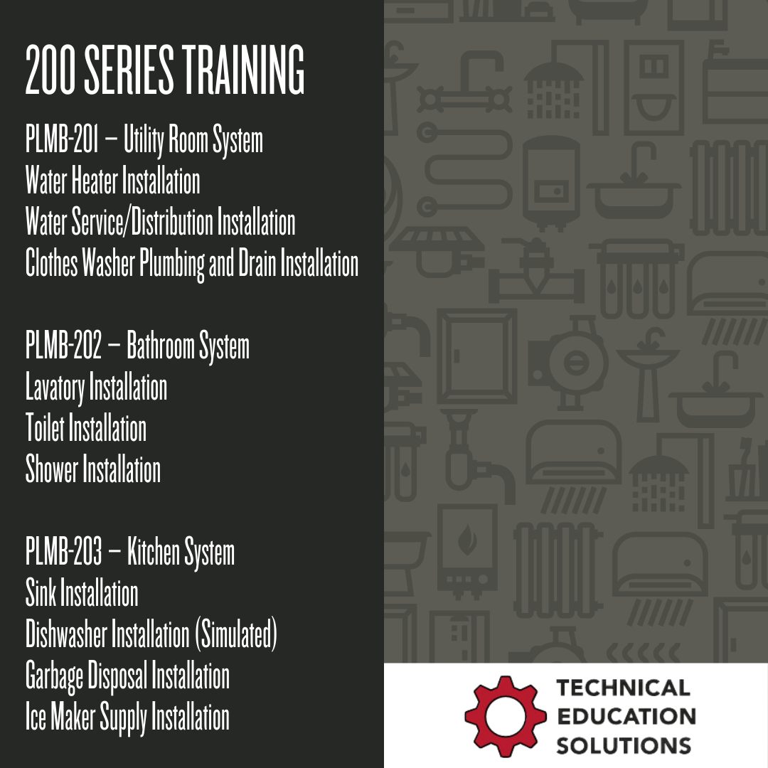 Techedusolution's tweet image. Take your plumbing skills to the next level! 🔧💧 Our 200 Series Training covers utility, bathroom, and kitchen systems—everything from water heaters to dishwashers. 🛁🚿 Build confidence with hands-on learning and real-world simulations at Technical Education Solutions!