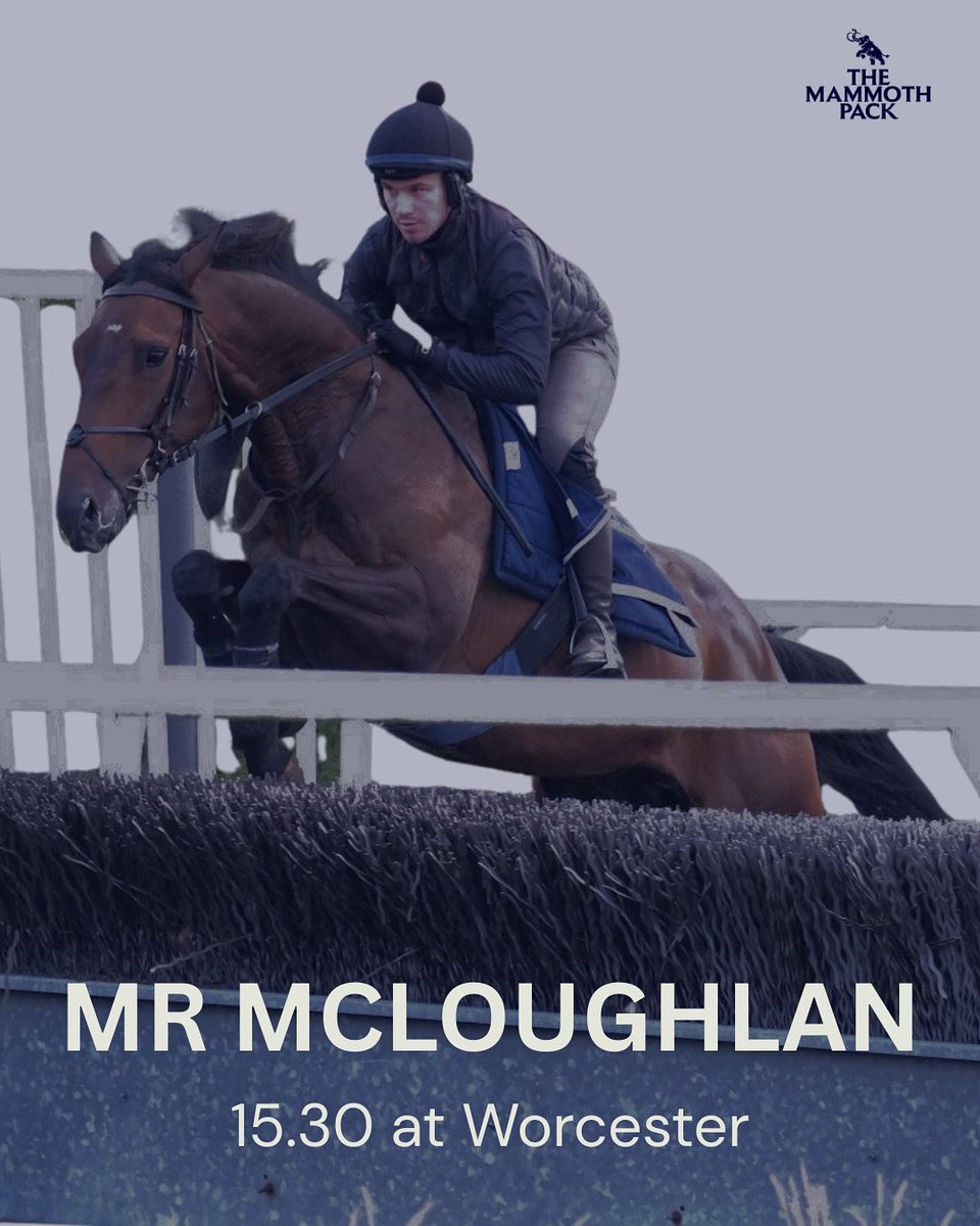 🚨Confirmed runner 🐎

Mr McLoughlan runs at <a href="/WorcesterRaces/">Worcester Racecourse</a> today and we’re excited to see him over hurdles again after a solid debut at Newton Abbot.

Fingers crossed for a clean round! <a href="/JackJonesRacing/">Jack Jones Racing</a> #horseracing #jumpsracing #racingsyndicate