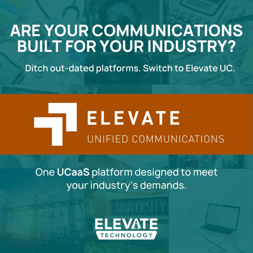 elev8technology's tweet image. Generic comms tools don’t cut it.
Your industry needs more than one-size-fits-all.

Elevate UC is built for:
🏥 Healthcare
⚖️ Legal
🏢 Real Estate
💼 Finance
🏛️ Government

One platform. Purpose-built for how you work.
#ElevateUC #ElevateTechnology #IndustrySolutions