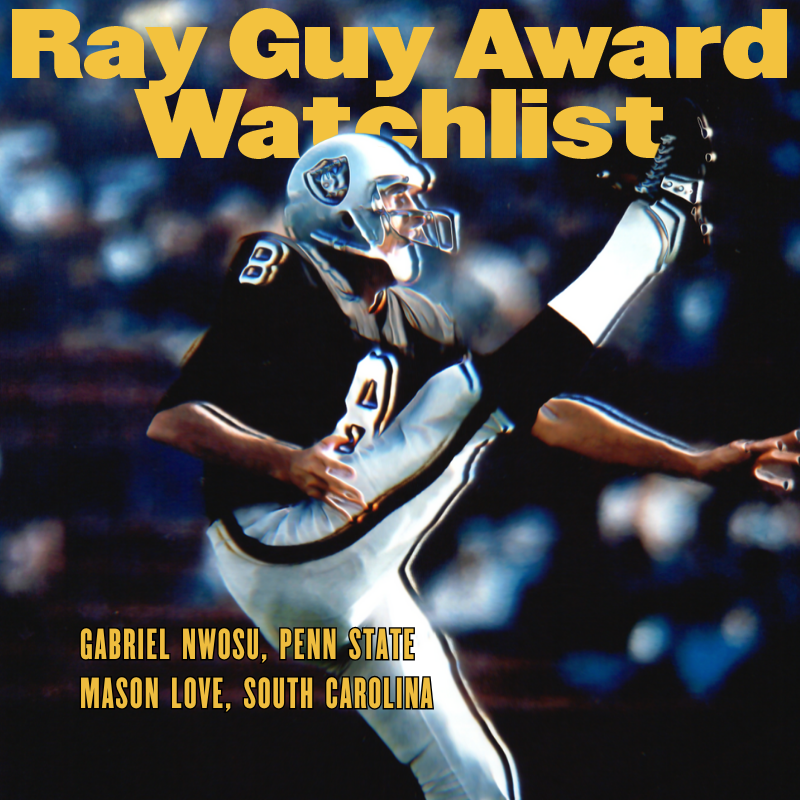 Congratulations to these newly nominated punters! They have been added to our 2025 Ray Guy Award ongoing watch list.

#RayGuyAward | #RGA