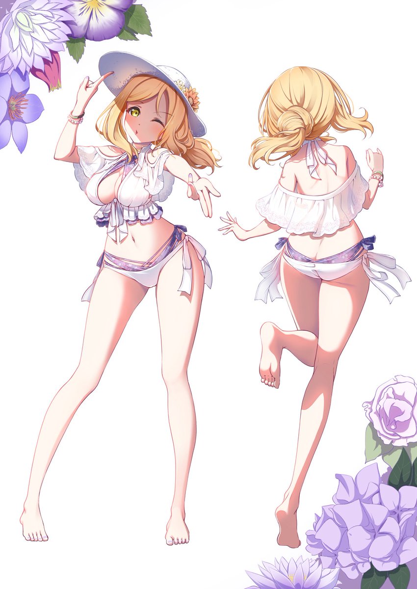 桜内梨子 「#なんの脈絡もなく水着イラストを再掲して最近フォローしてくれたフォロワーを怖がら」|あまきちゃん@チリライバー🇨🇱のイラスト