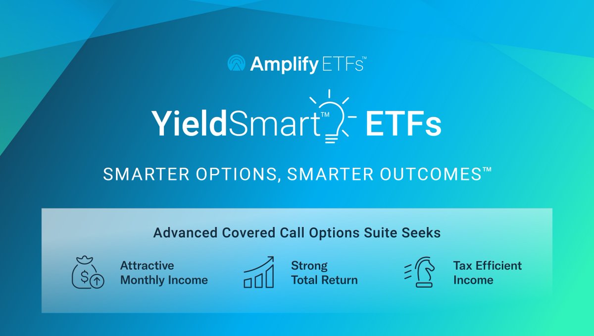 AmplifyETFs's tweet photo. As an innovator in covered call option ETFs, we're offering a suite of products designed to help empower portfolios for Smarter Options, Smarter Outcomes™. Discover #YieldSmart™ ETFs: https://t.co/whGBiaveOa
$BITY $BAGY $DIVO $HCOW $IDVO $QDVO $SLJY $TLTP https://t.co/aHjoLAYR9n