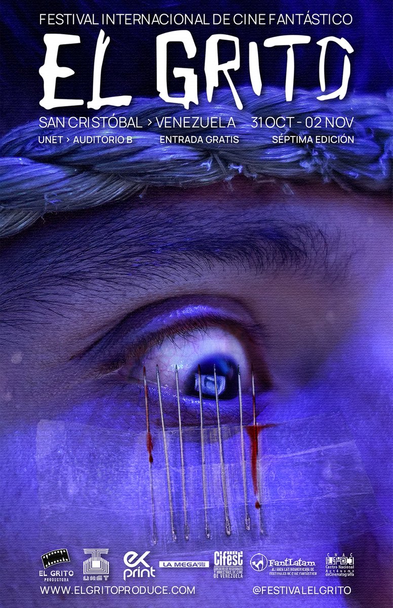 La espera ha terminado😈🪡😱

👁️Este año no podrás apartar la mirada de la pantalla… Tampoco cerrar los ojos. Presentamos el póster oficial de El Grito: 7mo Festival Internacional de Cine Fantástico. Del 31/10 al 02/11 de 2025 en la UNET, San Cristóbal, con entrada gratis.