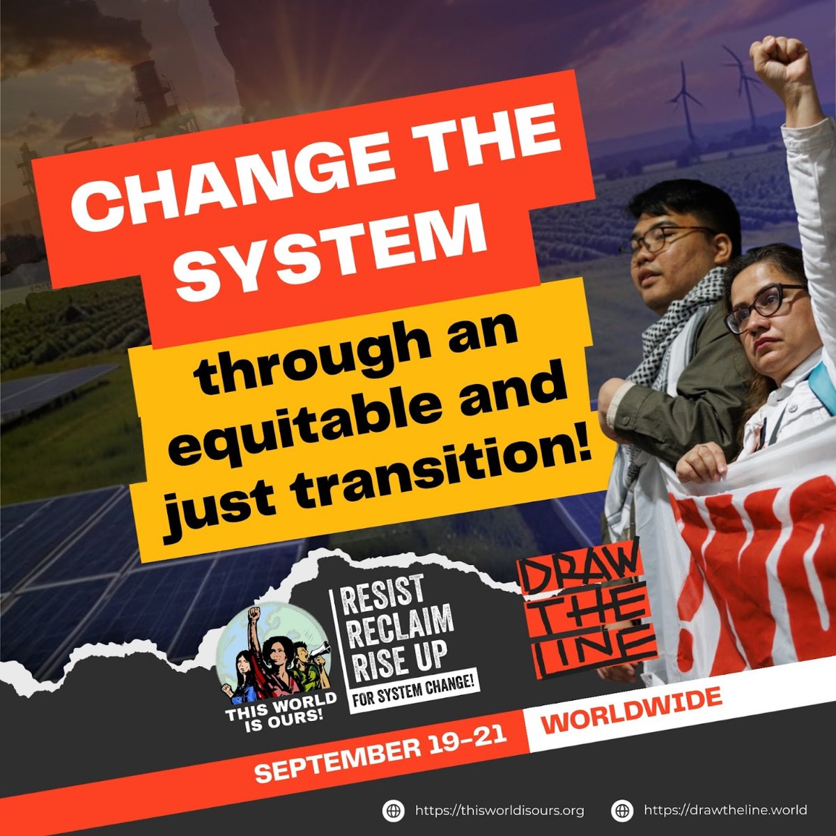 Rise up to #DrawTheLine Renewable energy is cleaner, cheaper, more democratic. Sustainable food systems are key to climate and health. The fight against fossil fuels and for renewables and sustainable food is a fight for food sovereignty, and a liveable future.
#Fund Our Future