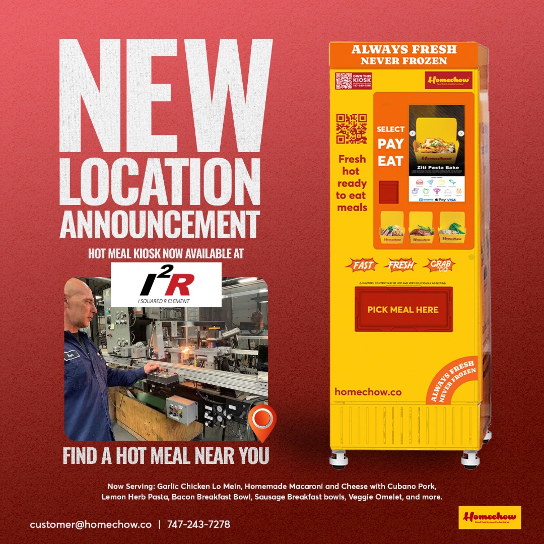 HomechowCo's tweet image. Hot meals. Zero wait.
Homechow Smart Kiosk is now at I²R Element!
Fueling teams with chef-prepared meals, 24/7 convenience, and zero hassle.
#GetHomchowNow #Homechow