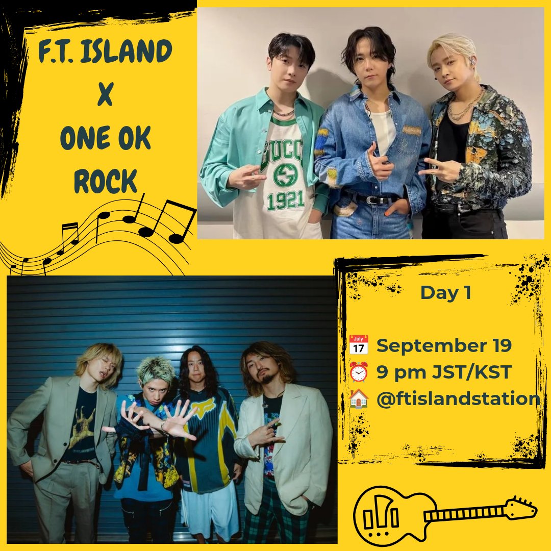 We are going to visit <a href="/FTislandStation/">FTislandsh</a> to celebrate the release of F. T. Island's new Japanese album, Instinct 💛🤘

📅 September 19
⏰ 9 pm JST/KST
🔗 stationhead.com/ftislandstation

#ONEOKROCK #OOR #OORDETOX #FTISLAND #INSTINCT #OORERS #PRIMADONNA #STATIONHEAD