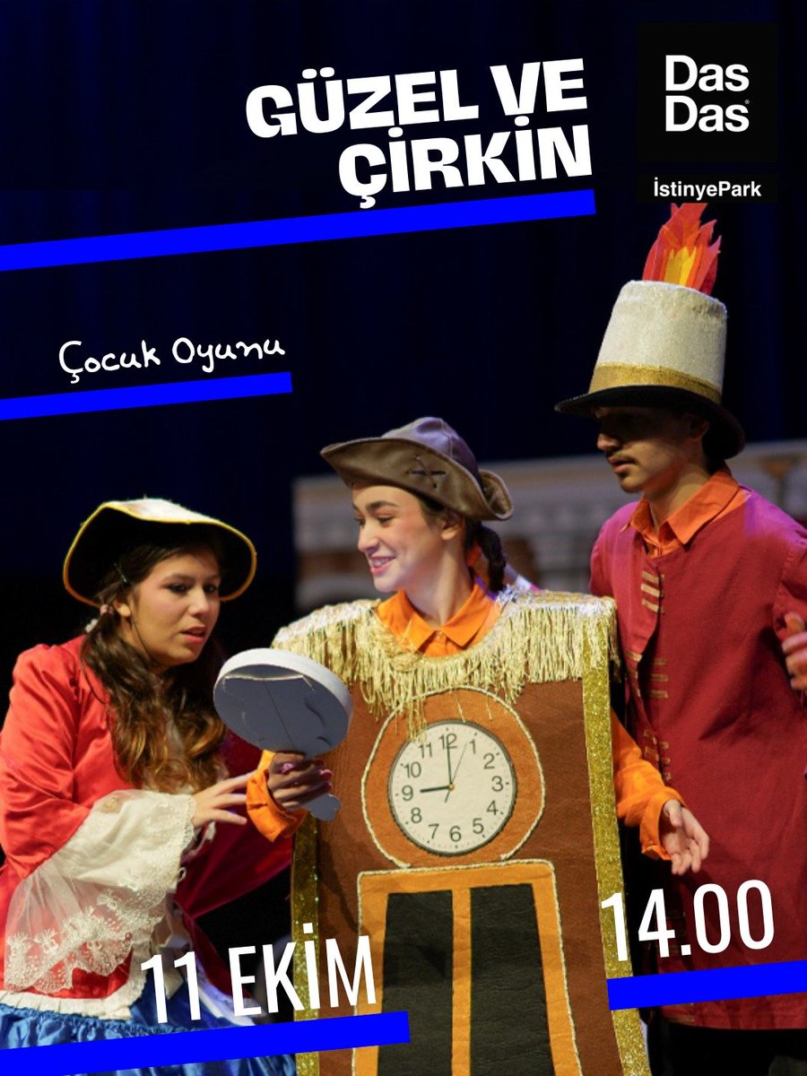 dasdasistinye's tweet photo. Güzel ve Çirkin 11 Ekim günü 14.00'te DasDas İstinyePark'ta! Biletler @MobiletOfficial, @biletinial ve DasDas İstinyePark gişede satışta:

https://t.co/oPIvUdu8LO https://t.co/7JNklmjEdH