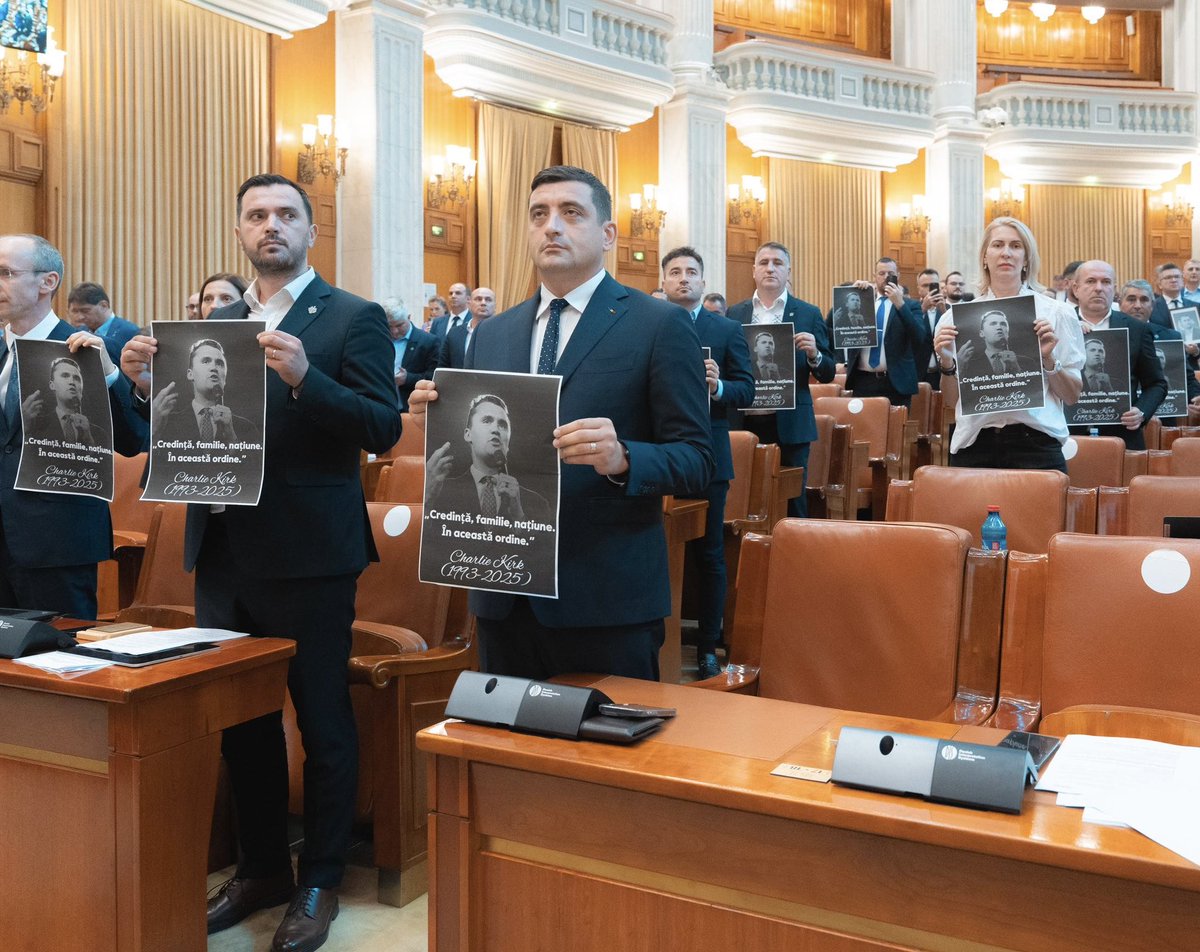 🇷🇴 George Simion 🇲🇩 (@georgesimion) on Twitter photo Today in the <a href="/cdep_ro/">Camera Deputatilor</a>🇷🇴, a moment of silence in memory of Christian and freedom martyr Charlie Kirk.
Rest in peace, great fighter!
<a href="/charliekirk11/">Charlie Kirk</a> 🇺🇸 Today in the <a href="/cdep_ro/">Camera Deputatilor</a>🇷🇴, a moment of silence in memory of Christian and freedom martyr Charlie Kirk.
Rest in peace, great fighter!
<a href="/charliekirk11/">Charlie Kirk</a> 🇺🇸