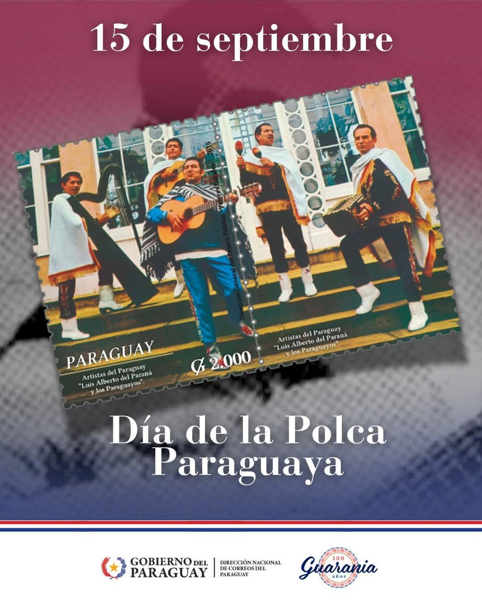 📌 ¿Sabías que? Cada 15 de septiembre se celebra el Día de la Polca Paraguaya. Es un homenaje a Emiliano R. Fernández y Luis Alberto del Paraná, quienes fallecieron coincidentemente un 15 de septiembre en el año 1949 y 1974 respectivamente.

Leé más en👉acortar.link/DRWvdq