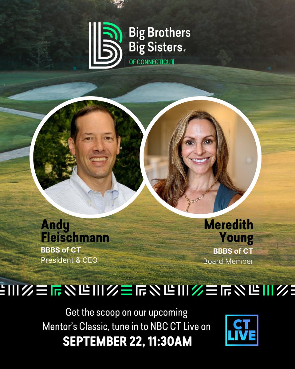 Join us this September 22 on <a href="/NBCConnecticut/">NBC Connecticut</a>  CT Live as we share our mission and give an exclusive preview of the Mentors Classic, one of our signature golf tournaments dedicated to creating meaningful one-to-one mentoring relationships for Connecticut youth. ⛳

#Greenwich #CT