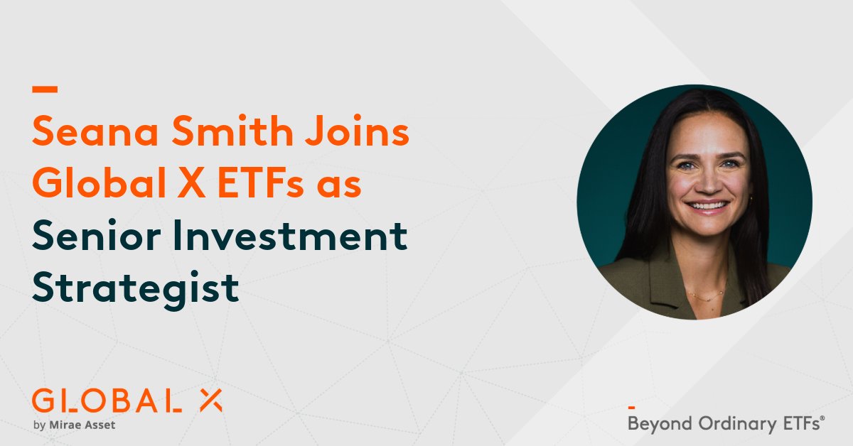 We’re excited to welcome Seana Smith to Global X as Senior Investment Strategist.

With 15+ years as a financial journalist &amp; anchor, she brings market expertise and storytelling skills to deliver timely insights to advisors &amp; investors.

Learn more: gxetfs.com/4pkuexH
