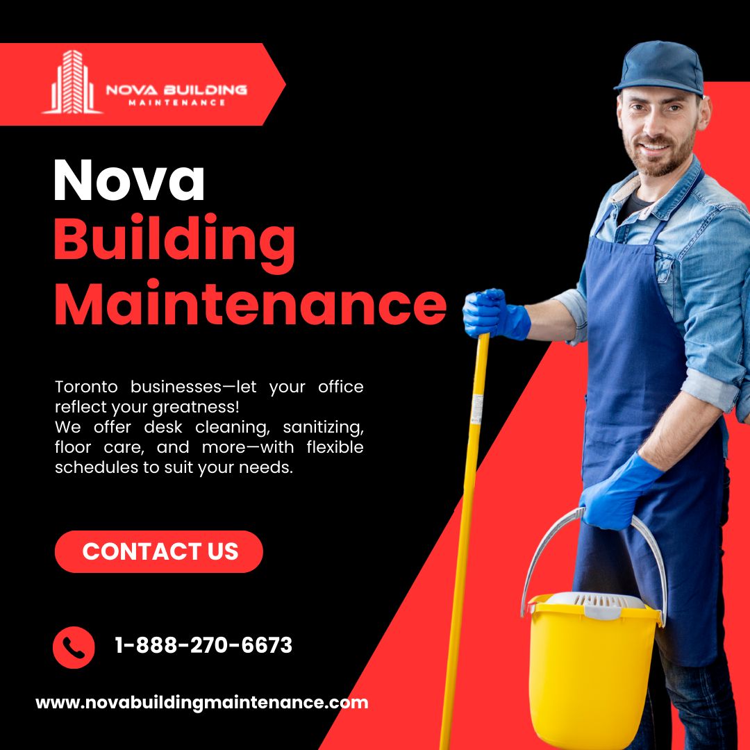 NovaMaintenance's tweet image. Toronto businesses—let your office reflect your greatness!
We offer desk cleaning, sanitizing, floor care, and more—with flexible schedules to suit your needs.
✨ Ready for a cleaner office?

#TorontoOfficeCleaning #OfficeHygiene #ProfessionalService