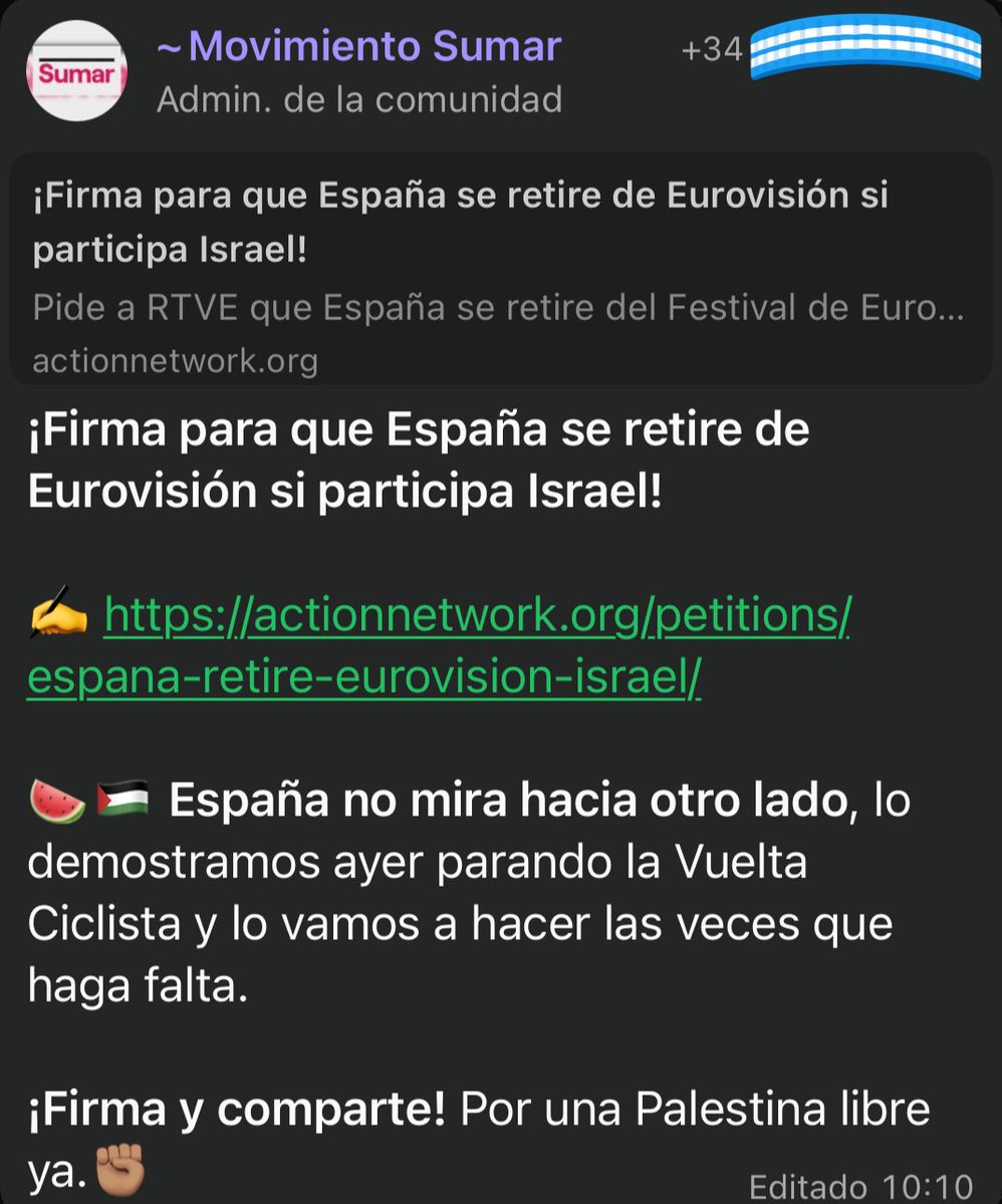 Desde <a href="/sumar/">Sumar</a> han lanzado una recogida de firmas para que España se retire en caso de participar Israel

🤔 ¿Qué opinais?