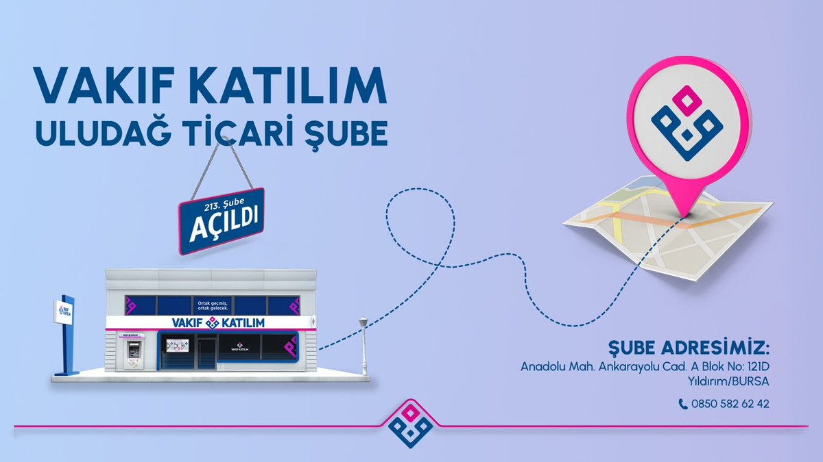 Şube ağımıza bir yenisi daha KATILDI! Uludağ Ticari Şubemiz ile hizmetinizdeyiz. Sizi de bekleriz.

#VakıfKatılım