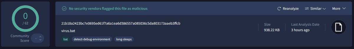 ShadowOpCode's tweet image. virus.bat #FUD delivery #Rhadamanthys
@anyrun_app analysis: app.any.run/tasks/86c5d11e…
sample: bazaar.abuse.ch/sample/21b18a2…
#Malware #ThreatIntel