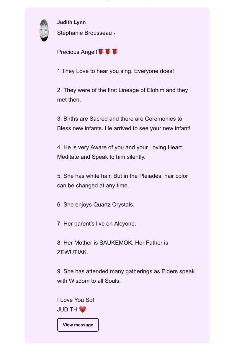I asked Precious Judith, What is Beloved Elder Manakak, Elder IKAl, and the other Elders find special on me ?

I Ask her too How did Lienna the sweet of Elder Manakak and him meet ?

I Ask who are the parents of my guide REKIAK what star ? What color is the hair of my guide