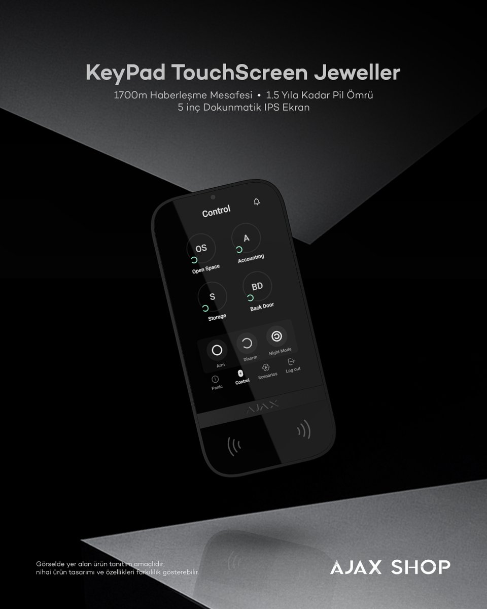ajaxshoptr's tweet photo. Sisteminizi kolayca yönetin! #KeyPadTouchScreen ✅

⭐ 1700m mesafeden çalışabilir.

⭐ 1.5 yıla kadar pil ömrü.

⭐ KeyPad TouchScreen Jeweller Hub panel ile kablosuz bağlantı sağlar.

🛒 Ürünün fiyatını görüntülemek için: https://t.co/MyFYV2ll2O https://t.co/TNW2oj9EHO