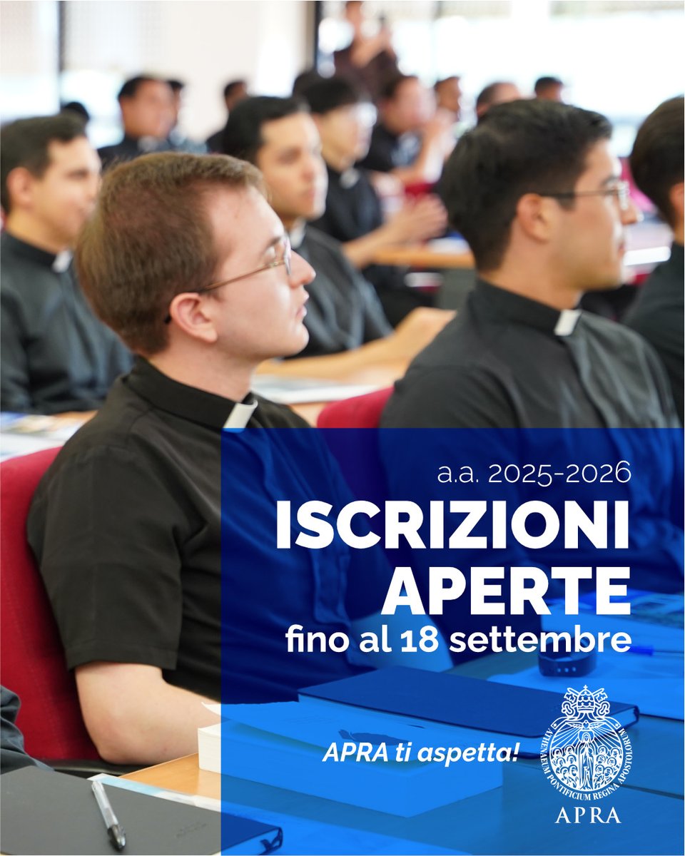 Hai ancora tempo fino al 18 settembre per iscriverti ed iniziare il tuo percorso formativo all'Ateneo Pontificio Regina Apostolorum!

I nostri programmi offrono una formazione solida e riconosciuta, in dialogo con la cultura contemporanea, scoprili qui: upra.org/corsi/