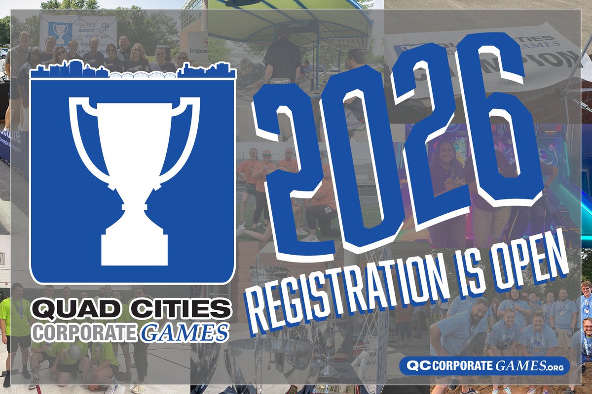 Registration is OPEN for the 2026 summer! We can't wait to see all of you across the Quad Cities showing off your company pride. 

Head over to qccorporategames.org to register!