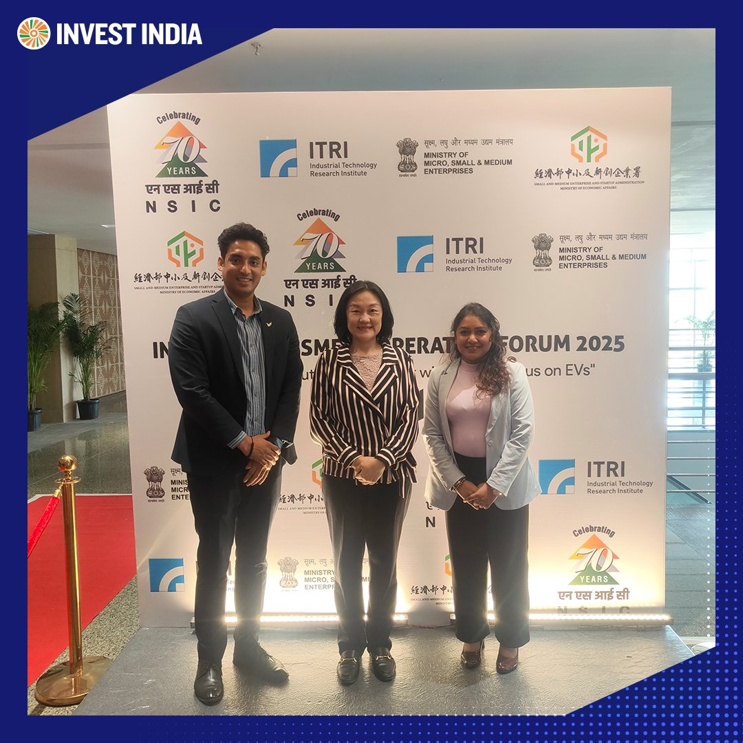 investindia's tweet photo. .@investindia participated in the 4th #IndiaTaiwan SME Cooperation Forum, jointly organised by @NSICLTD (on behalf of @minmsme) and @ITRI_Taiwan (on behalf of #SMESA, Taiwan), focusing on the #automotivesector with emphasis on #EVs, fostering collaboration &amp; growth opportunities. https://t.co/e8MdKtmj1V