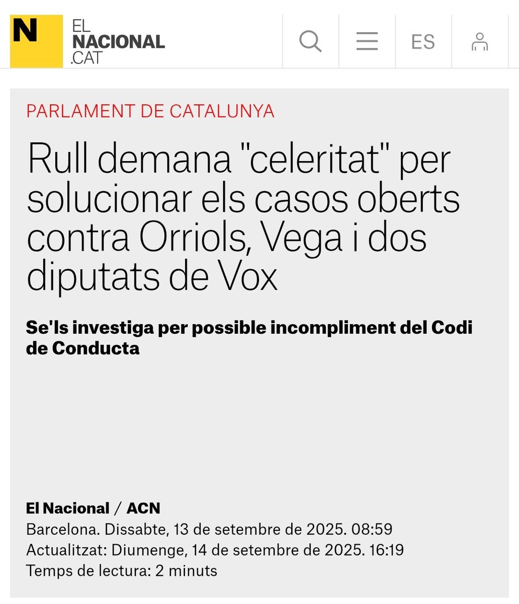 Quan demanarà Rull celeritat per esbrinar la veritat de l'escàndol DGAIA?
O per aclarir el tema dels anys sabàtics dels funcionaris del Parlament?
I de les primes de productivitat?