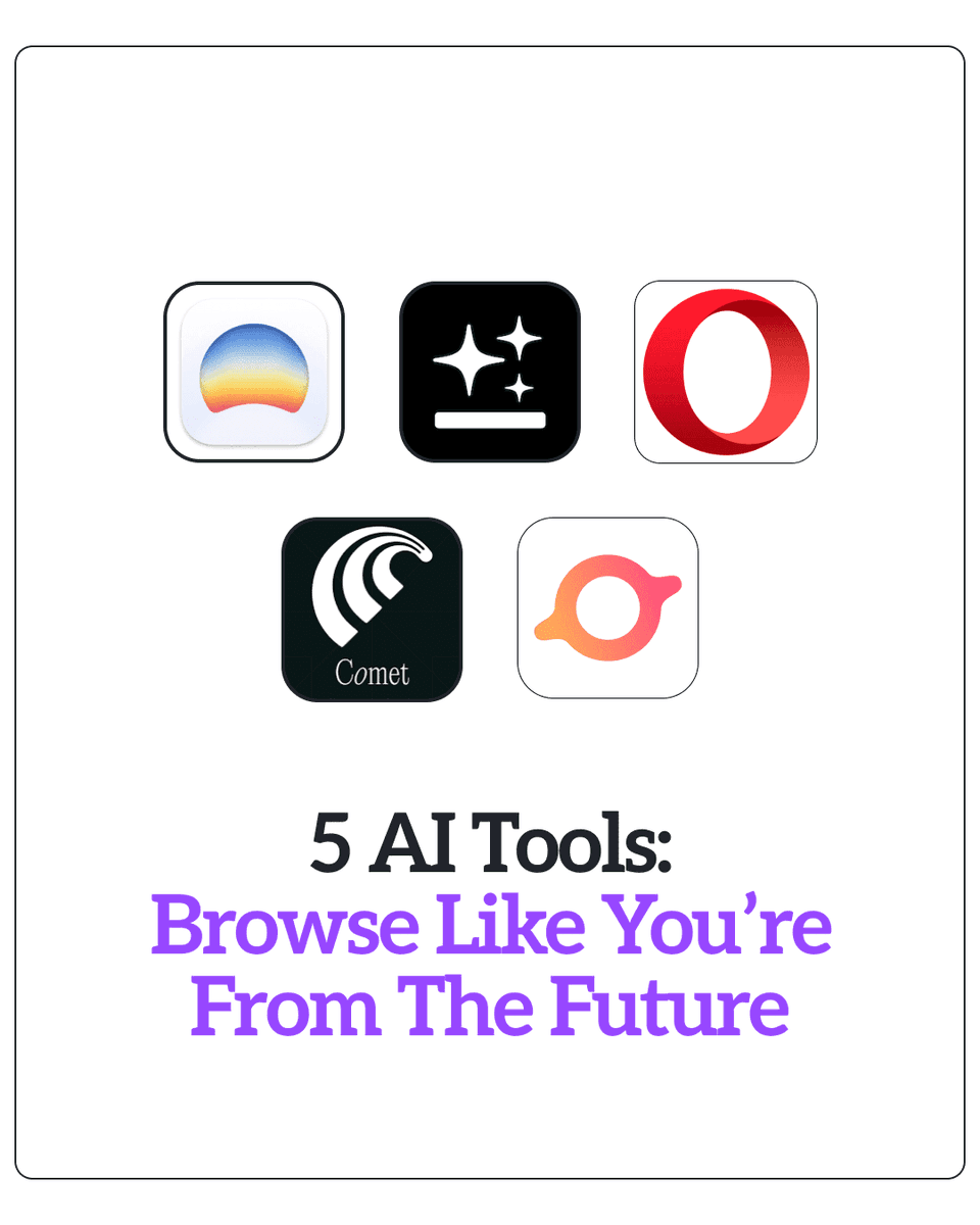 Stop browsing the old way.

Browse the web like you're from the future

With these 5 AI browsers: 🧵