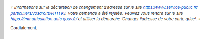 L'Etat met à diposition un service pour changer d'adresse sur de nombreux services d'Etat.
Mais ....
ça ne marche pas pour tout :(