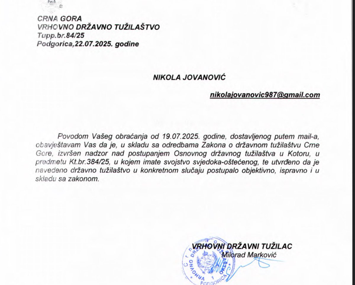 mayorbudva's tweet image. Javno pitam #vdt Milorada Markovića da li je danas siguran da je postupajući tužilac u predmetu Žarko Pajković postupao objektivno i zakonito? Šta danas ima da nam saopšti VDT povodom činjenice da je tužilac Pajković zbog ovog slučaja podnio “neopozivu ostavku na tužilačku…