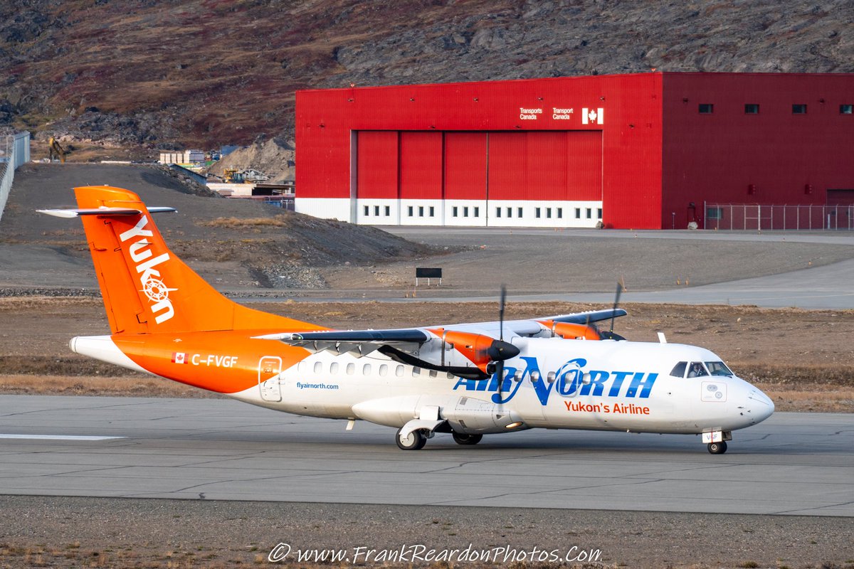 FrankReardon1's tweet photo. C-FVGF ATR 42-300(QC) #AT43 by @flyairnorth Air North landing in #Iqaluit #Nunavut on SEP.13.2025 #YFBSpotters https://t.co/4RpqPd127U