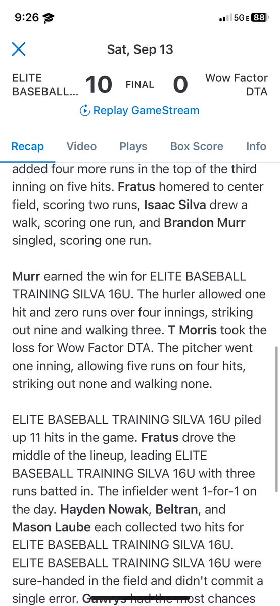 Brandon_murr26's tweet photo. Had a fun time this weekend the team went 4-0 allowing 0 runs the whole weekend, and we ended up winning the championship. Pitched out a complete game our 2nd game on Saturday and had a home run first game. Proud of this team and ready for next weekend https://t.co/wT8kxRLnRY