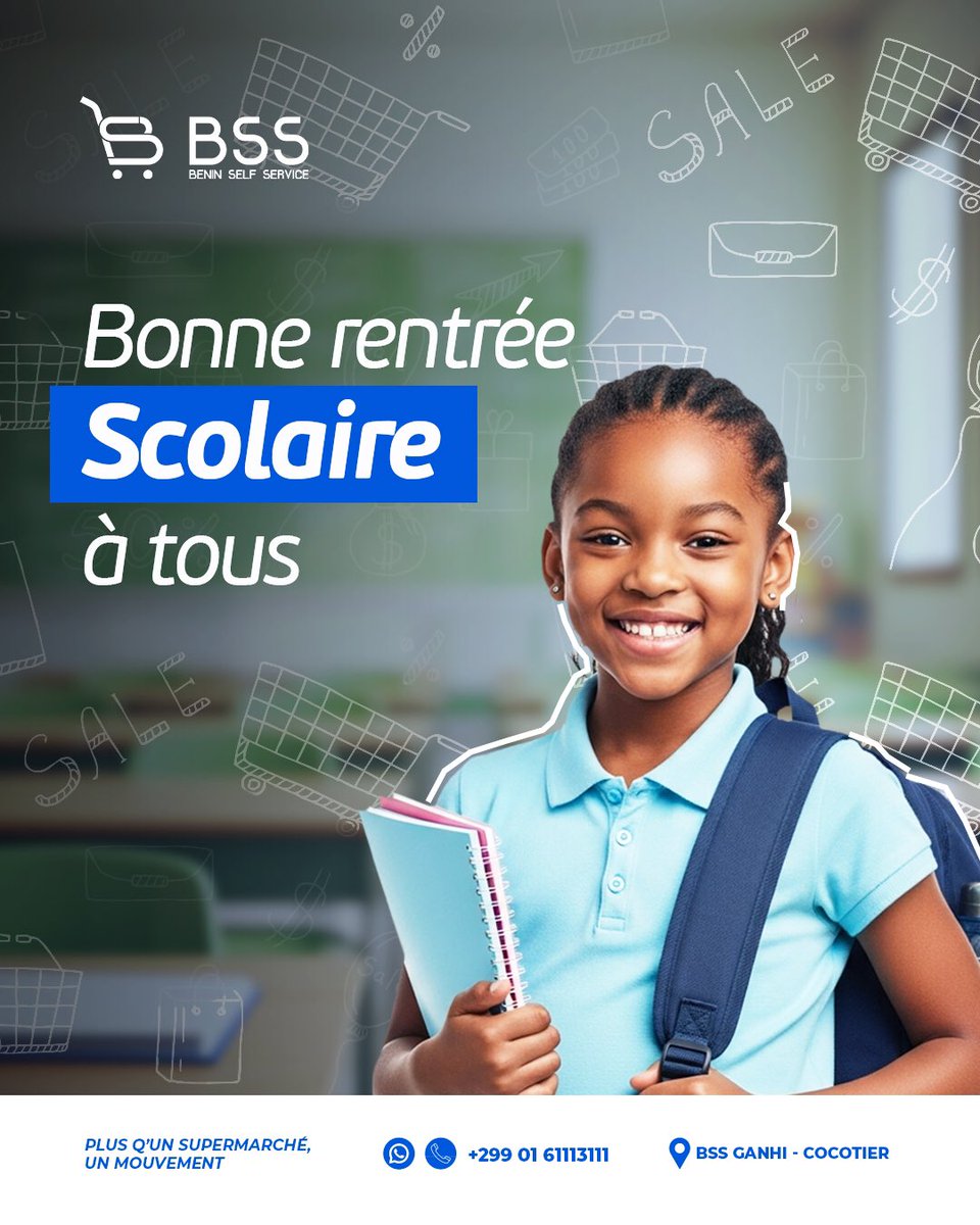 🎒 Nouvelle rentrée, nouvelles pages à écrire…

BSS vous souhaitez une bonne rentrée à tous.✨

#BSS #BackToSchool #Rentrée2025 #Education #SupermarchéPréféréDesBéninois