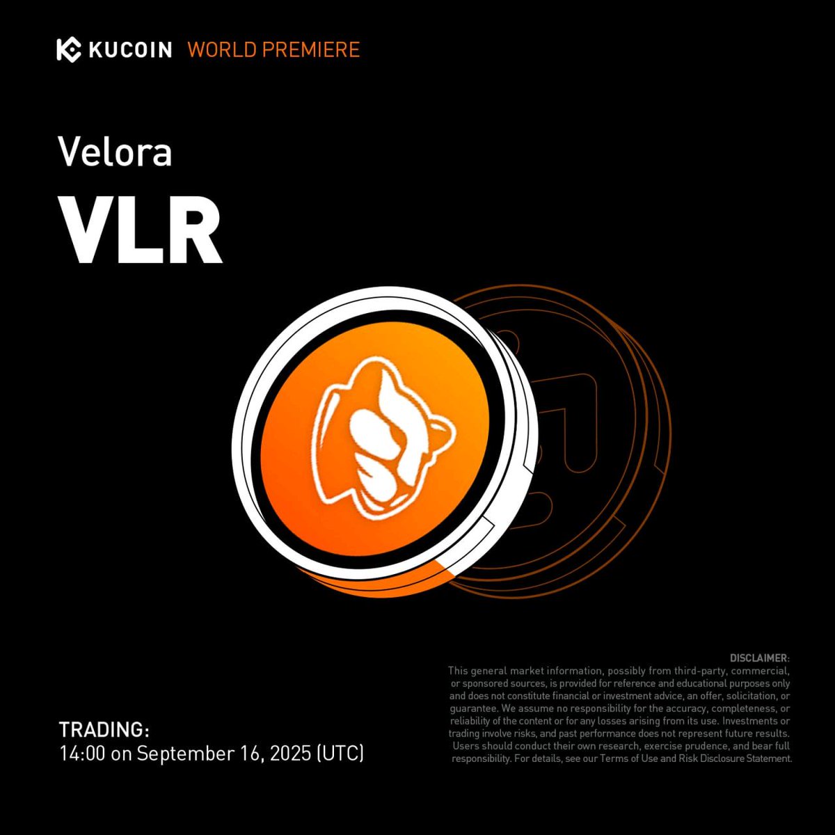 💎 إدراج عملة Velora (#VLR) على KuCoin! العرض الأول عالميًا!
🤑 الإيداع مفتوح الآن (الشبكة المدعومة: ETH-ERC20، وسيتم فتح BASE-ERC20 قريبًا)
🚀 بدء تداول زوج VLR/USDT: الساعة 14:00 بتاريخ 16 سبتمبر 2025 (UTC)
👉 تفاصيل الإدراج هنا!
kucoin.com/announcement/e…
#KuListing