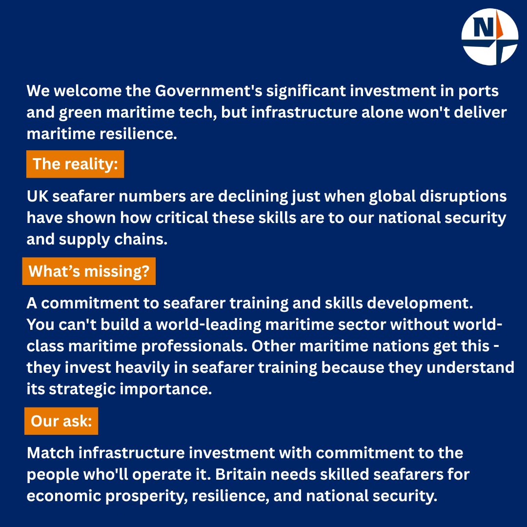 £1.1bn maritime investment announced - but where are the seafarers?

We welcome the Government's significant investment in ports and green maritime tech, but infrastructure alone won't deliver maritime resilience.

The reality: UK seafarer numbers are declining just when global