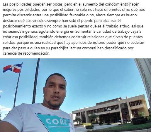 Siempre pueden encontrar lugares donde puedan desarrollar su talento, no se detengan y construyan relaciones que les permitan dar un paso de avance.
