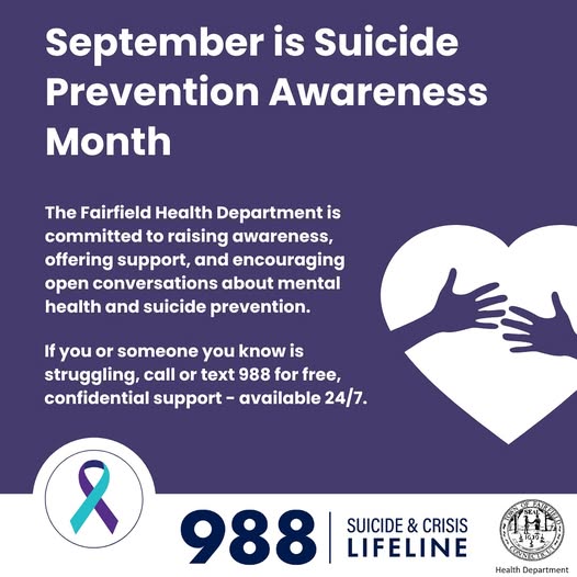 September is Suicide Prevention Awareness Month

If you or someone you know is struggling, don’t wait - call or text 988 for free, confidential support, 24/7.