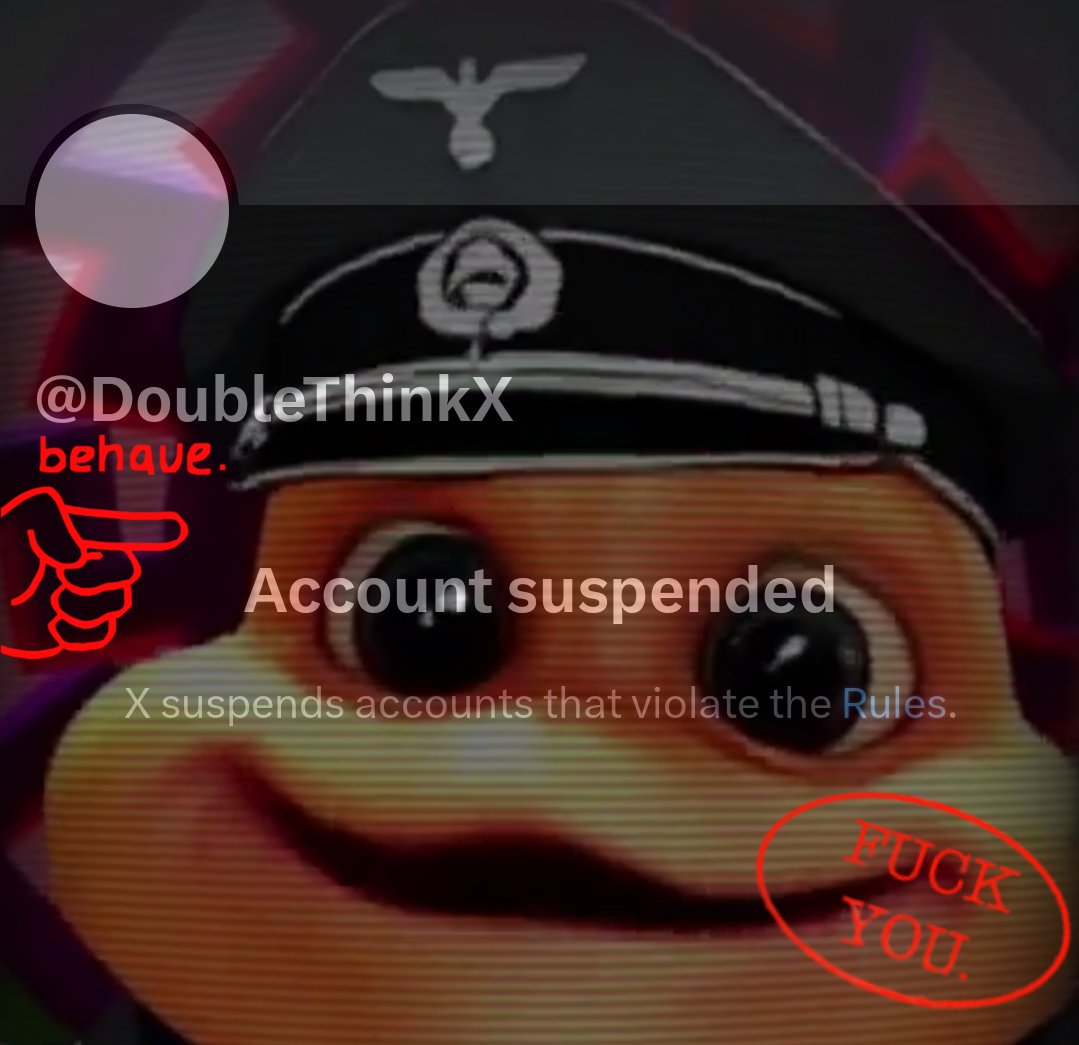 This is a public service announcement from Zyklon Fren

Ministry of Truth has been gassed by the you know who's. Please share this post and help him connect with his frens again.

He would do it for you. HV ⚡️

<a href="/TH0UGHTCR1M1N4L/">𝕄𝕚𝕟𝕚𝕤𝕥𝕣𝕪 𝕠𝕗 𝕋𝕣𝕦𝕥𝕙</a>