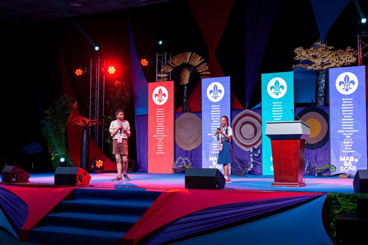 UNICEFMada's tweet image. Youth voices must not only be heard – they must shape decisions! 🌍🗣️ At Day 2 of the 10th Africa Scout Youth Forum, UNICEF Madagascar’s Representative Christine Jaulmes highlighted that young people are not just beneficiaries, but partners and innovators with new ideas.