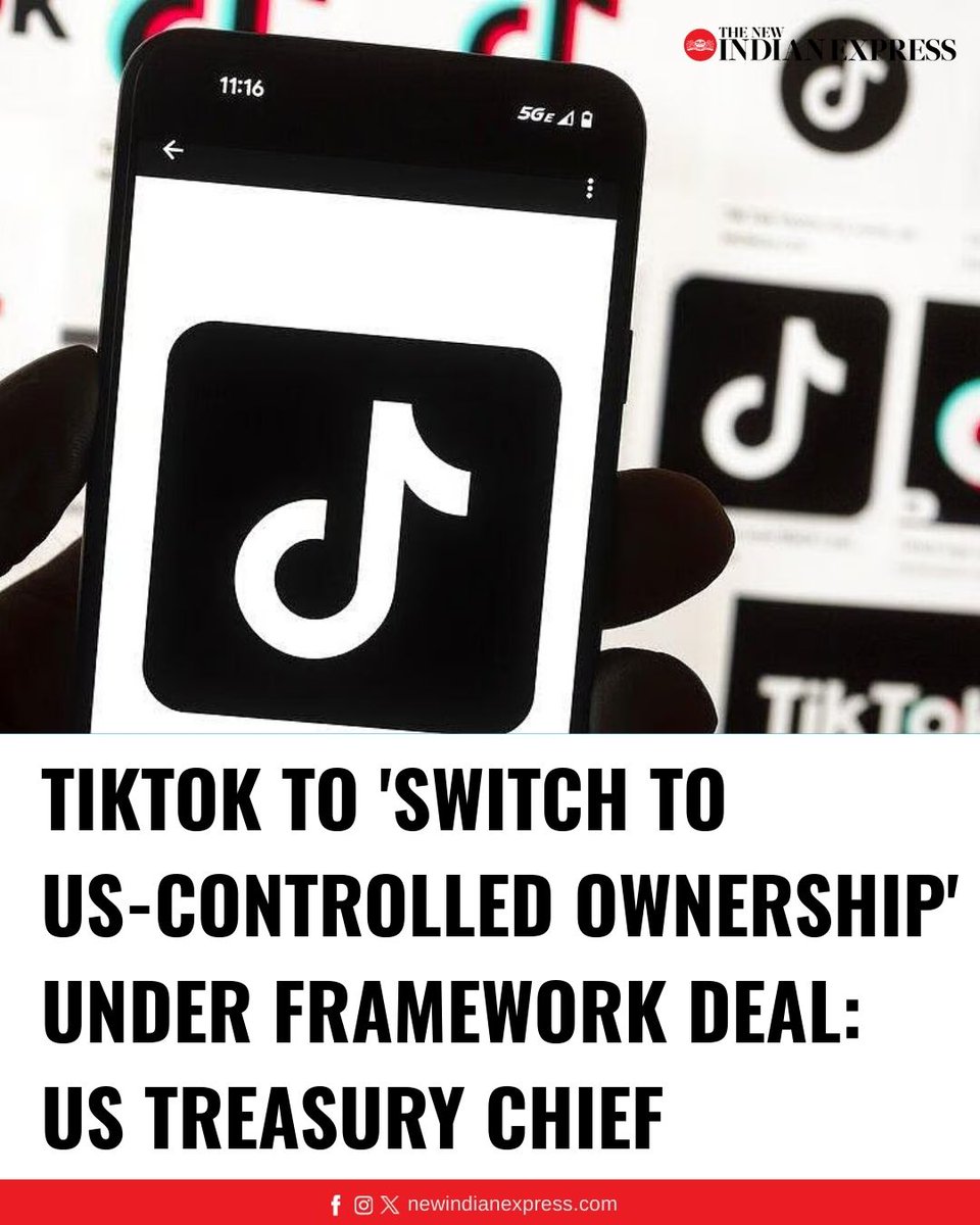 NewIndianXpress's tweet photo. The United States announced a "framework" deal with China to resolve their dispute over #TikTok, as a deadline looms this week for the Chinese-owned app to be sold or face a US ban.

In a social media post, US President Donald Trump said -- without directly naming the social media giant -- that a deal was reached with a "certain company that young people in our Country very much wanted to save. They will be very happy!"

🔗https://t.co/alpxcP20SL