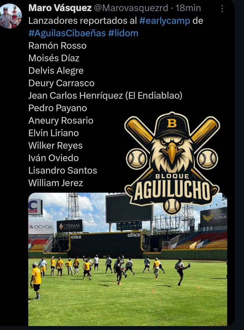 Lidomtraderumors (@lidomtraderumor) on Twitter photo Reporta <a href="/Marovasquezrd/">Maro Vásquez</a> los peloteros que hicieron asistencia al estadio cibao en el primer dia del early camp. Muchos invitados. Algunos recien dejado libre por el equipos otros por equipos. Reporta <a href="/Marovasquezrd/">Maro Vásquez</a> los peloteros que hicieron asistencia al estadio cibao en el primer dia del early camp. Muchos invitados. Algunos recien dejado libre por el equipos otros por equipos.