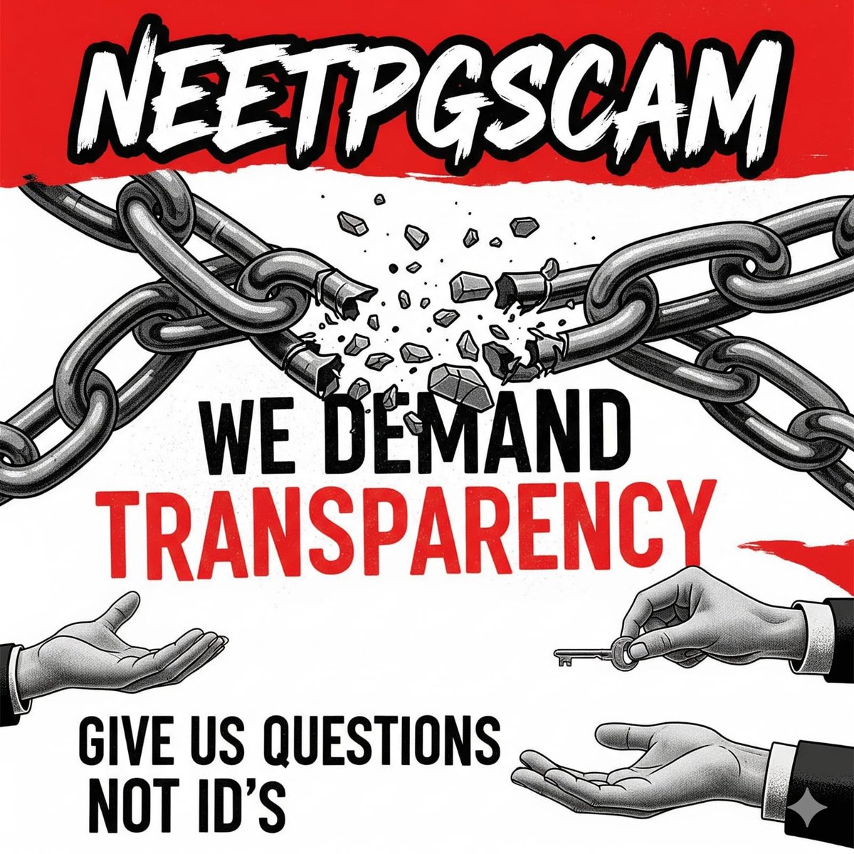 rmgitte70's tweet image. NEET PG 2025 = Scam PG 2025.
Lakhs wrote, thousands robbed.
Transparency is not a favour, it’s our right. #NBEMSExposed #neetpg2025 
#NeetPgMarksDiscrepancy 
@PhysicswallahAP @RahulGandhi @RahulGandhi  @nitishrajpute
We need your help
We are bleeding