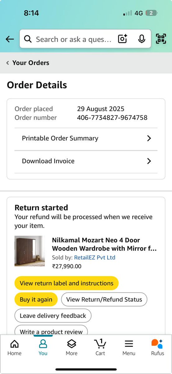 j0j0715's tweet photo. @amazonIN @amazon Are we trying to provide d best customer services or d worst experiences?
My family member ordered this product for ~30k bt didn't get d installation kit. Instead of providing the kit, amazon has asked to return d product bcz dey couldn't get bck to the seller. https://t.co/APLWHkEUa6