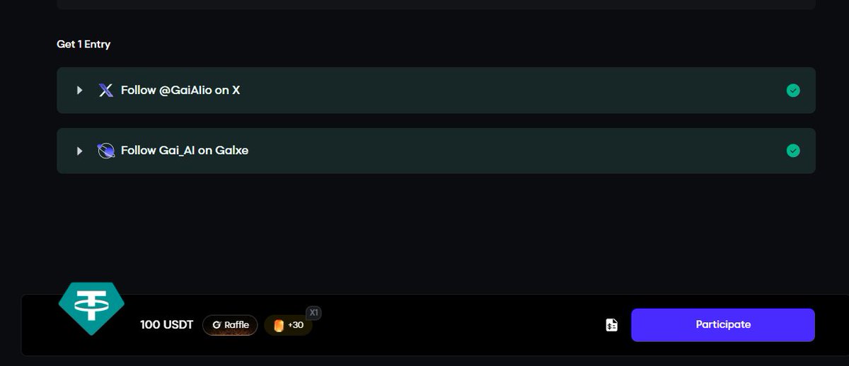رفل 1000 دلاری برای ده نفر برنده
در صورت برنده شدن کلیم روی شبکه #BSC خواهد بود
دوتا تسک هم بیشتر نداره

Deadline: 2025/10/01 
app.galxe.com/quest/GaiAI/GC…

#raffle  #Galxe