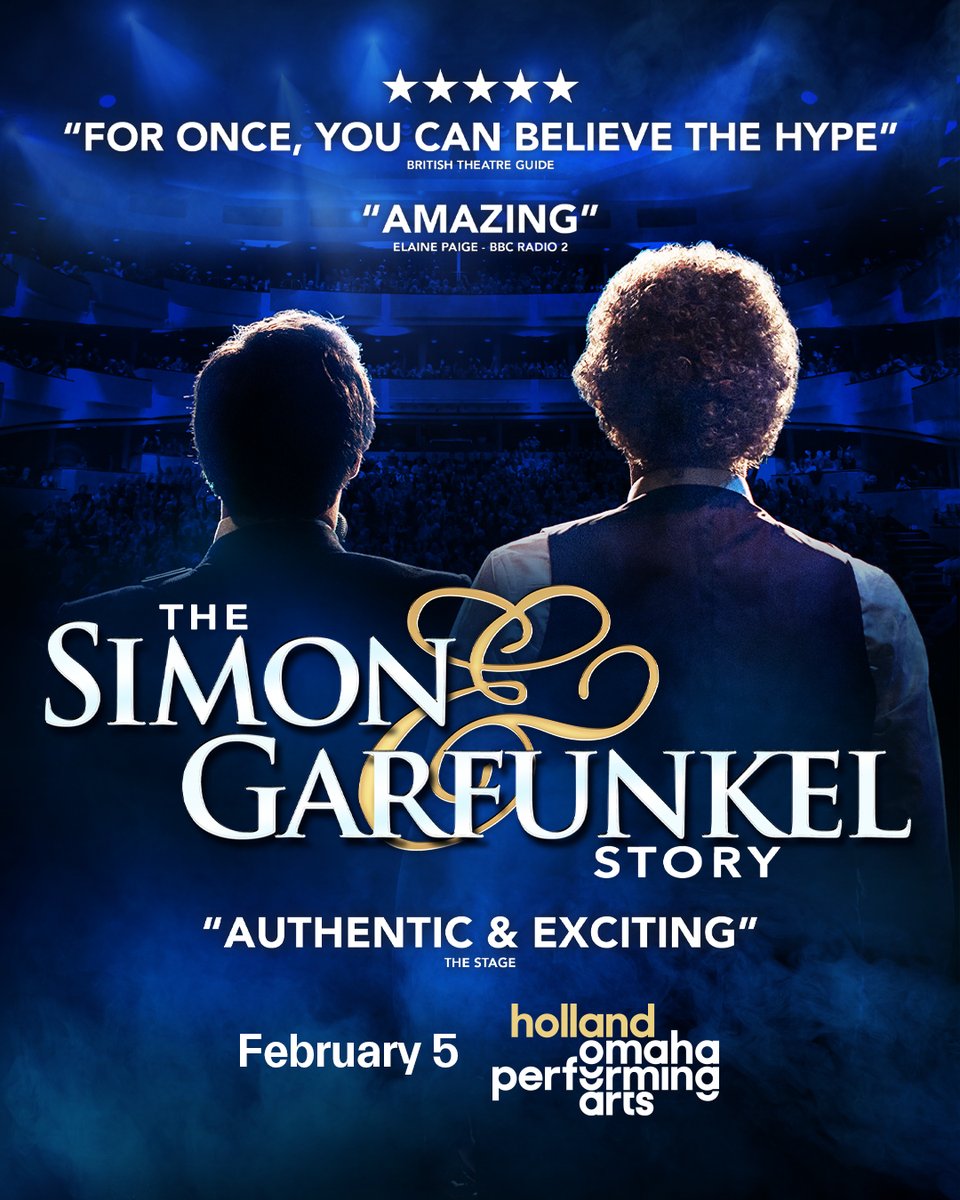 JUST ANNOUNCED 🔊 🔊

The Simon and Garfunkel Story is coming to the Holland Center on Feb. 5 💙 

🎫 Tickets start at $54.25 and go on sale this Fri. Sept. 19 at 10 AM at bit.ly/3jycT6T

P.S. Join us for our preshow happy hour 🍸 Enjoy discounted drinks and free