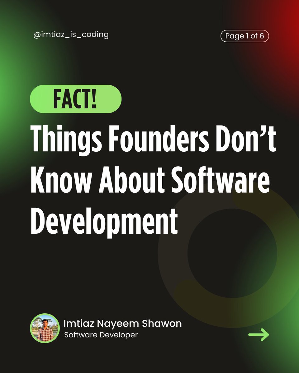 Imtiaz_Nayim's tweet image. Most non-technical founders think building software is just “coding features.” But the reality is, software development is way deeper than that.
#SaaSDevelopment #SoftwareEngineering #TechFounder #SaaSBuilder #IndieHackers #MVP #DeveloperLife #BuildInPublic #StartupTech